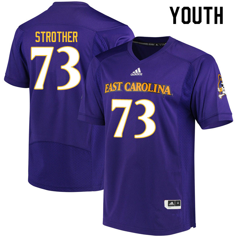 Youth #73 Nishad Strother ECU Pirates College Football Jerseys Sale-Purple